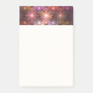 Säng av blommor Färgrik Blank Abstrakt Fraktal Kon Post-it Block