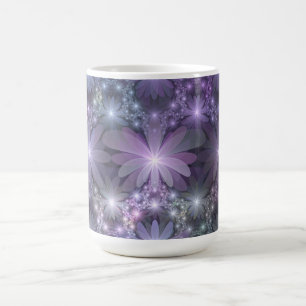 Säng av blommor Trendig Blank Abstrakt Fraktal Kon Kaffemugg