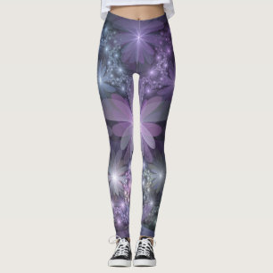 Säng av blommor Trendig Blank Abstrakt Fraktal Kon Leggings