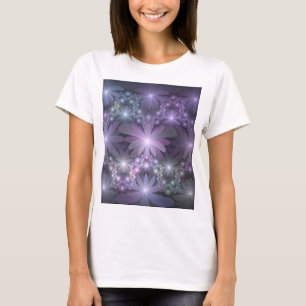 Säng av blommor Trendig Blank Abstrakt Fraktal Kon T Shirt