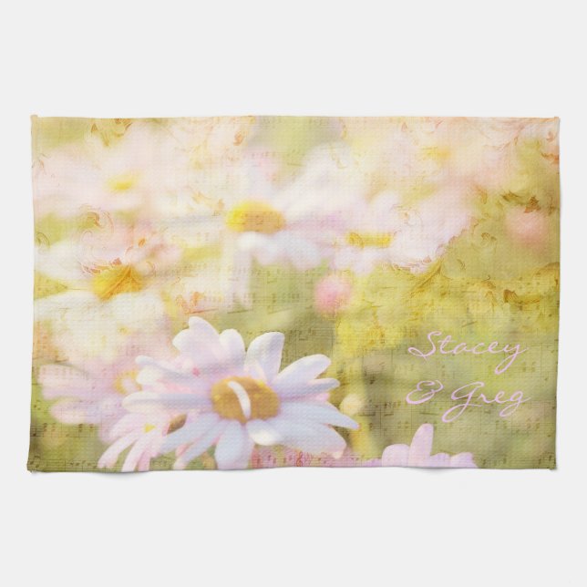 Sång av den älskvärda bleken för vår - rosa kökshandduk (Horisontell)