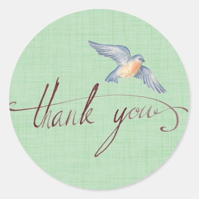 Sång Bird Runt Klistermärke (Framsida)