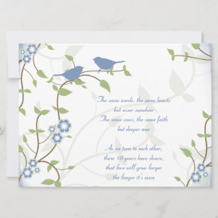Sång Birds Bröllop-årsdagen Vow Renewal Inbjudningar