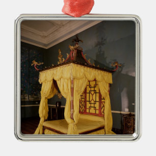 Säng för fyra affisch, i den kinesiska stilen, julgransprydnad metall