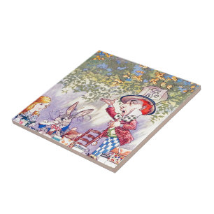 Sång från Alice: en Mad Tea Party Kakelplatta