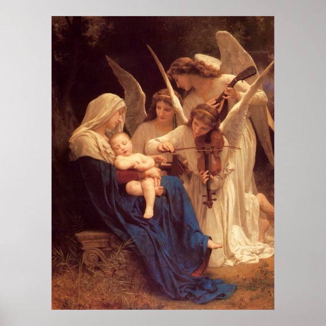 Sång i Änglar av Bouguereau Poster (Framsidan)
