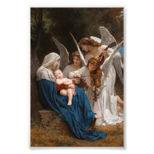 Sång i Änglar av William-Adolphe Bouguereau B Fototryck