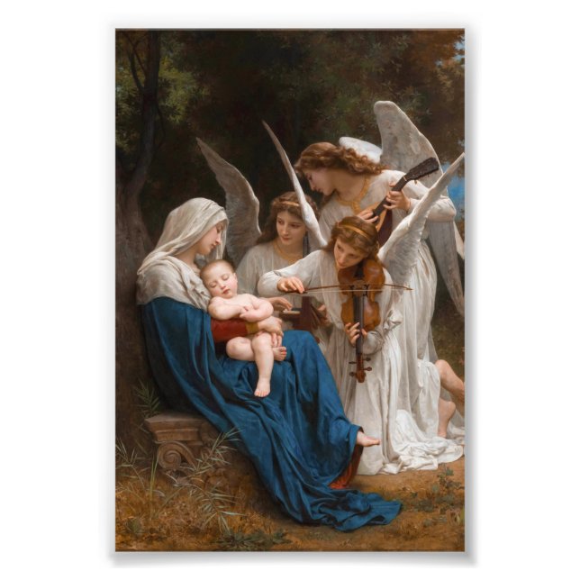 Sång i Änglar av William-Adolphe Bouguereau B Fototryck (Framsidan)