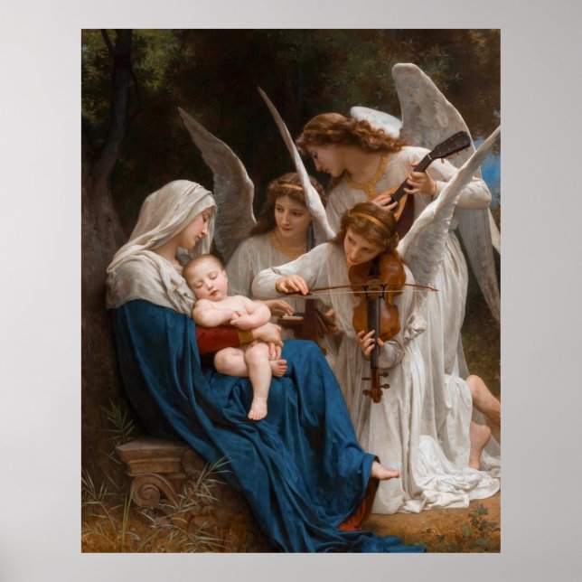 Sång i Änglar av William-Adolphe Bouguereau B Poster (Framsidan)