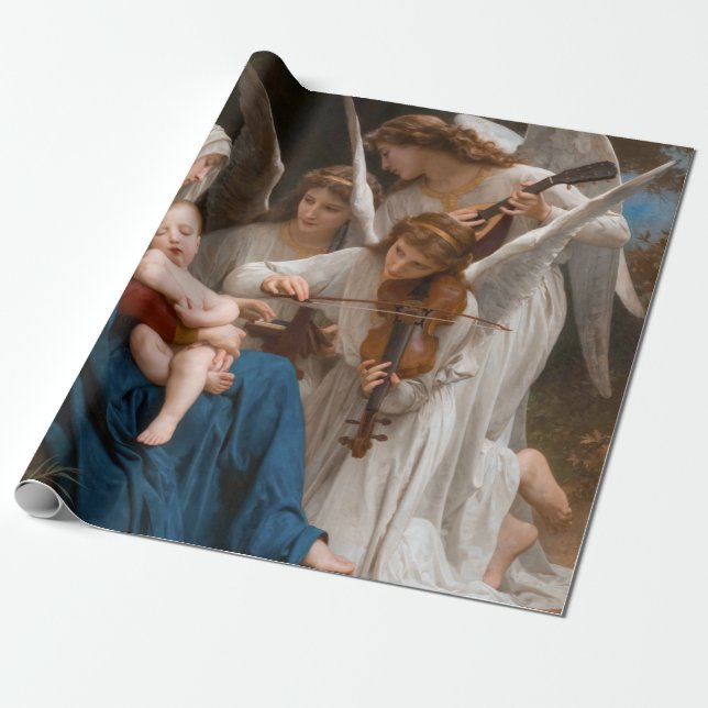 Sång i Änglar av William-Adolphe Bouguereau Presentpapper (Utrullad)