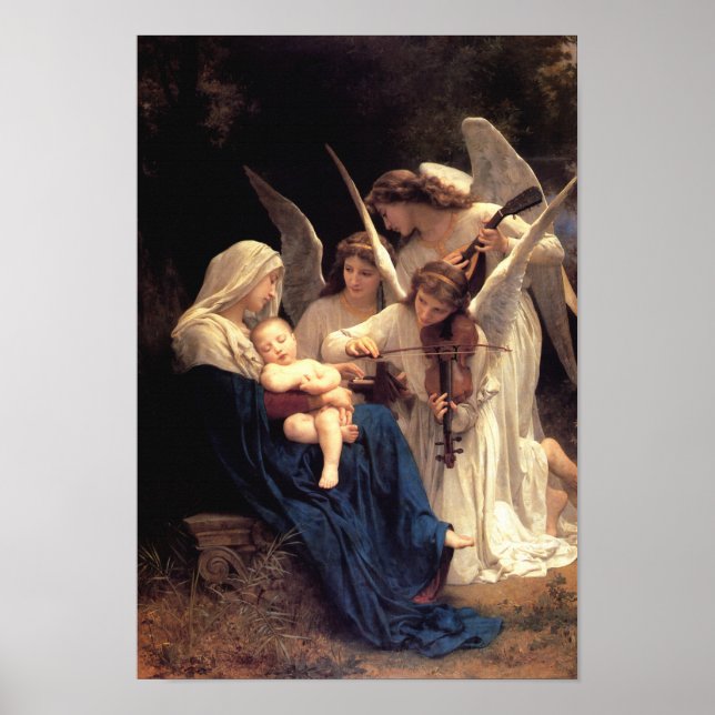 Sång i änglar av William Bouguereau Poster (Framsidan)