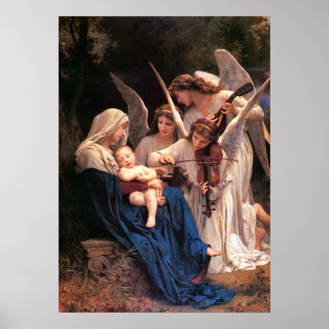 Sång i Änglar Bouguereau Fine Art Poster (Framsidan)