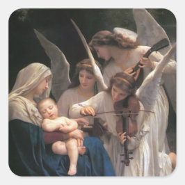 SÅNG i ÄNGLAR VINTAGEN Fyrkantigt Klistermärke