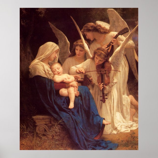 Sång i Änglar William Bouguereau Fine Art Pos Poster (Framsidan)