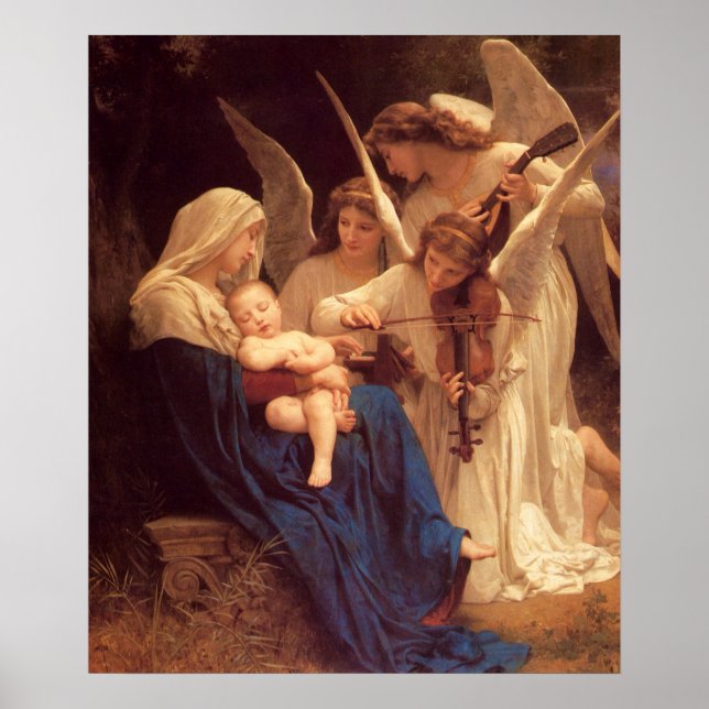 Sång i Änglar William Bouguereau Fine Art Poster (Framsidan)
