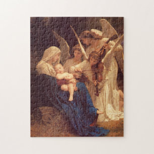 Sång i Änglar William Bouguereau Fine Art Pussel