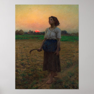 Sång i Lark, 1884 av Jules Adolphe Breton Poster