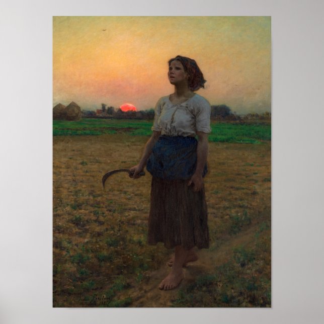 Sång i Lark, 1884 av Jules Adolphe Breton Poster (Framsidan)