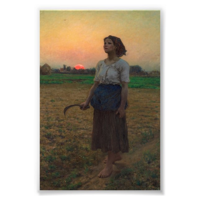 Sång i Lark av Jules Adolphe Breton Fototryck (Framsidan)
