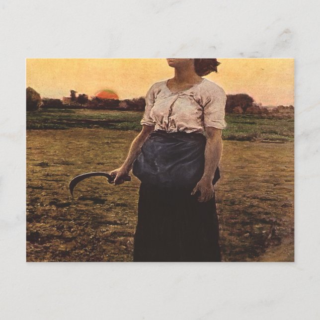 Sång i Lark av Jules Breton Vykort (Framsida)