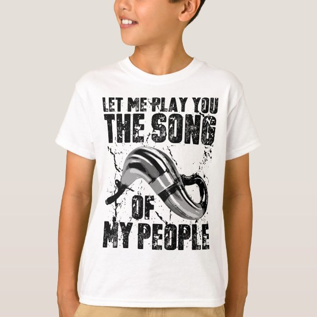 Sång i mitt People 2 Stroke Motocross Pipe T Shirt (Framsida)