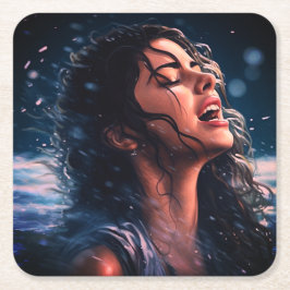 Sång i regnet underlägg papper kvadrat