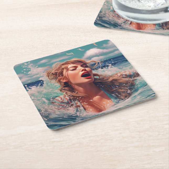 Sång i regnet underlägg papper kvadrat (Vinklad)