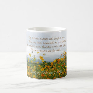 Sång i Solomon 2:10-12, Bible Verse, Flowers Kaffemugg