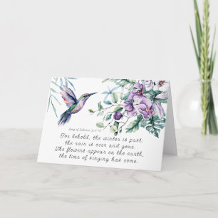Sång i Solomon 2:11-12 Hummingbird Flowers Bible Kort