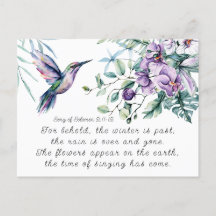 Sång i Solomon 2:11-12 Hummingbird Flowers Bible