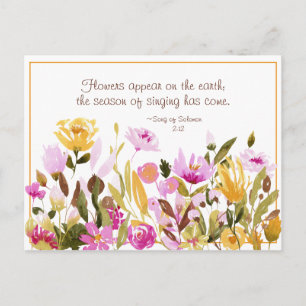 Sång i Solomon 2:12 Blommor visas på jorden Vykort
