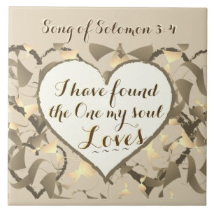 Sång i Solomon 3:4 Bible Verse, Heart Kakelplatta
