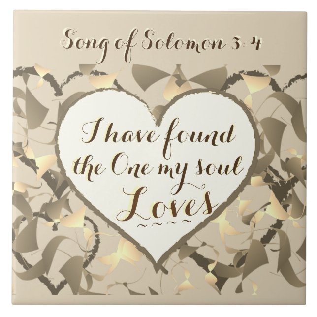 Sång i Solomon 3:4 Bible Verse, Heart Kakelplatta (Framsidan)