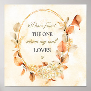 Sång i Solomon 3:4 Elegant Blommigt hösten Bibel Poster