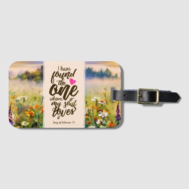 Sång i Solomon 3:4 Jag har hittat en bibel Bagagebricka (Framsida horisontal)