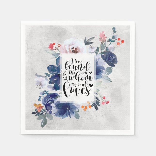 Sång i Solomon 3:4 Jag har hittat en blomma Pappersservett (Framsidan)