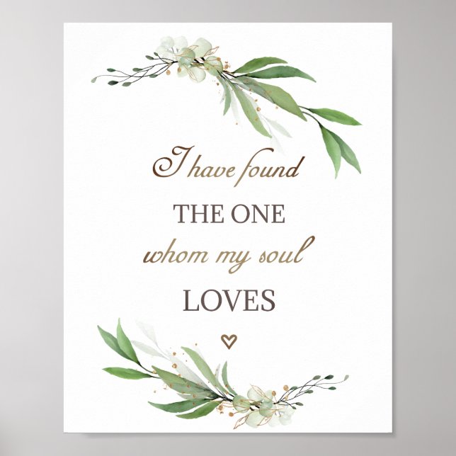 Sång i Solomon 3:4 Jag har hittat One Grey Poster (Framsidan)