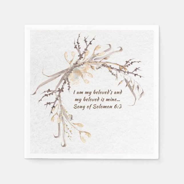 Sång i Solomon 6:3 Jag är min älskade... Pappersservett (Framsidan)