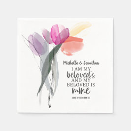 Sång i Solomon 6:3 Jag är min belgiske Bröllop Pappersservett