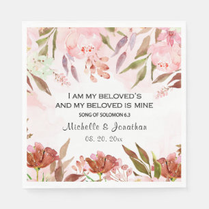 Sång i Solomon 6:3. Jag är min inneslutna Rosa Blo Pappersservett