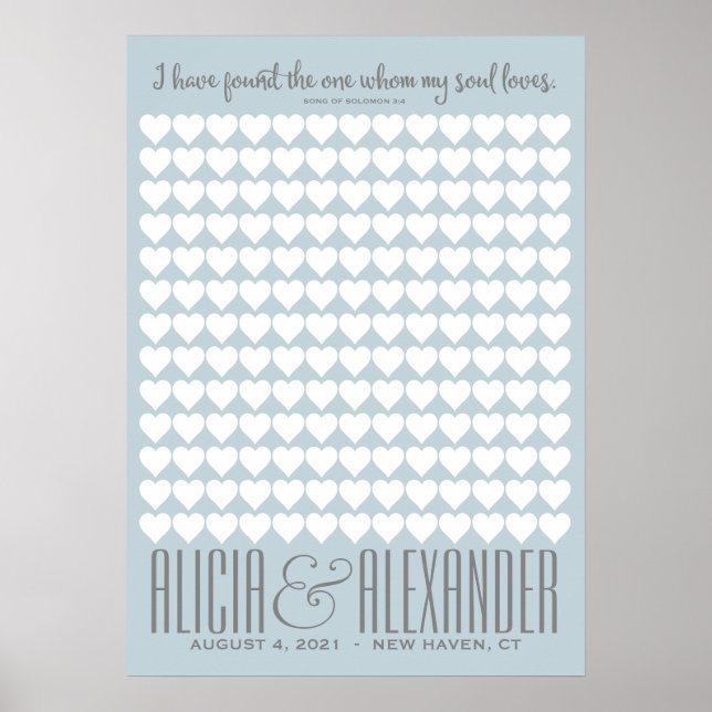 Sång i Solomon ANPASSNINGSBAR FÄRG | Bröllop Guest Poster (Framsidan)