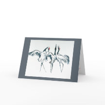 Sång-Manchurian kranar för vinter.  Helgdagkort