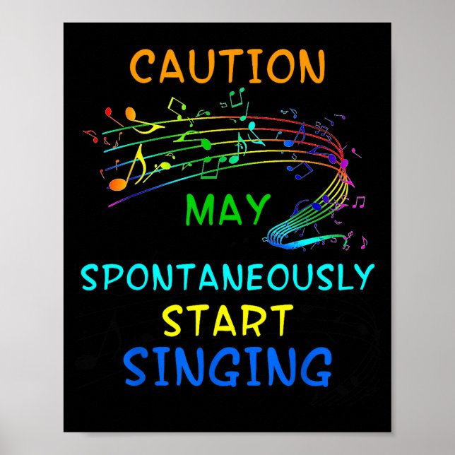 Sång Musik Älskare T Shirt Present - Varning Kan B Poster (Framsidan)