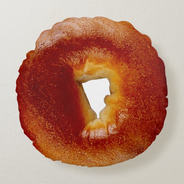 Säng och bagel rund kudde (Framsidan)