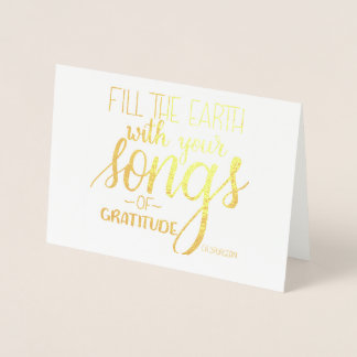 Sång of Gratitude, C.H. Spurgeon Quote, Christian Folierat Kort