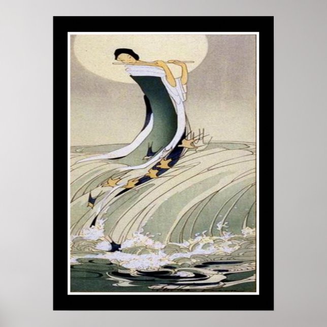"Sång of the Sea" Deco Print by Bertha Lum 18x24 Poster (Framsidan)