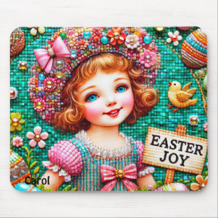 SÅNG~ PÅSK JOY VINTAGE GIRL ~ Mouse Pad Musmatta