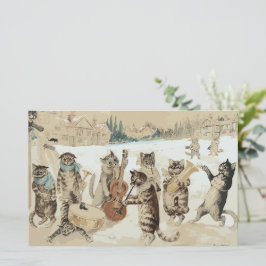 Sång singing Cats Watercolor by L.W. Wain