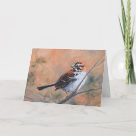 Sång Sparrow Fine Art-gratulationskort Kort