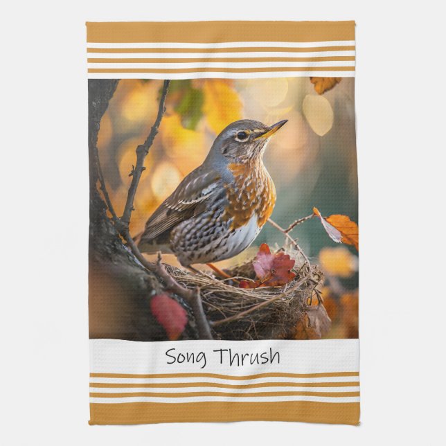 Sång Thrusch - Bird Kitchen Towel Kökshandduk (Vertikal)